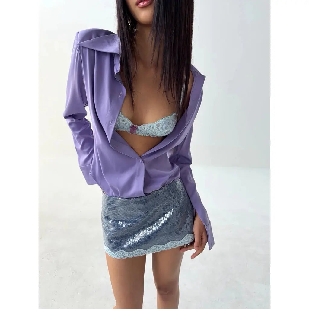Ayserkris Lola Sequin Mini Skirt