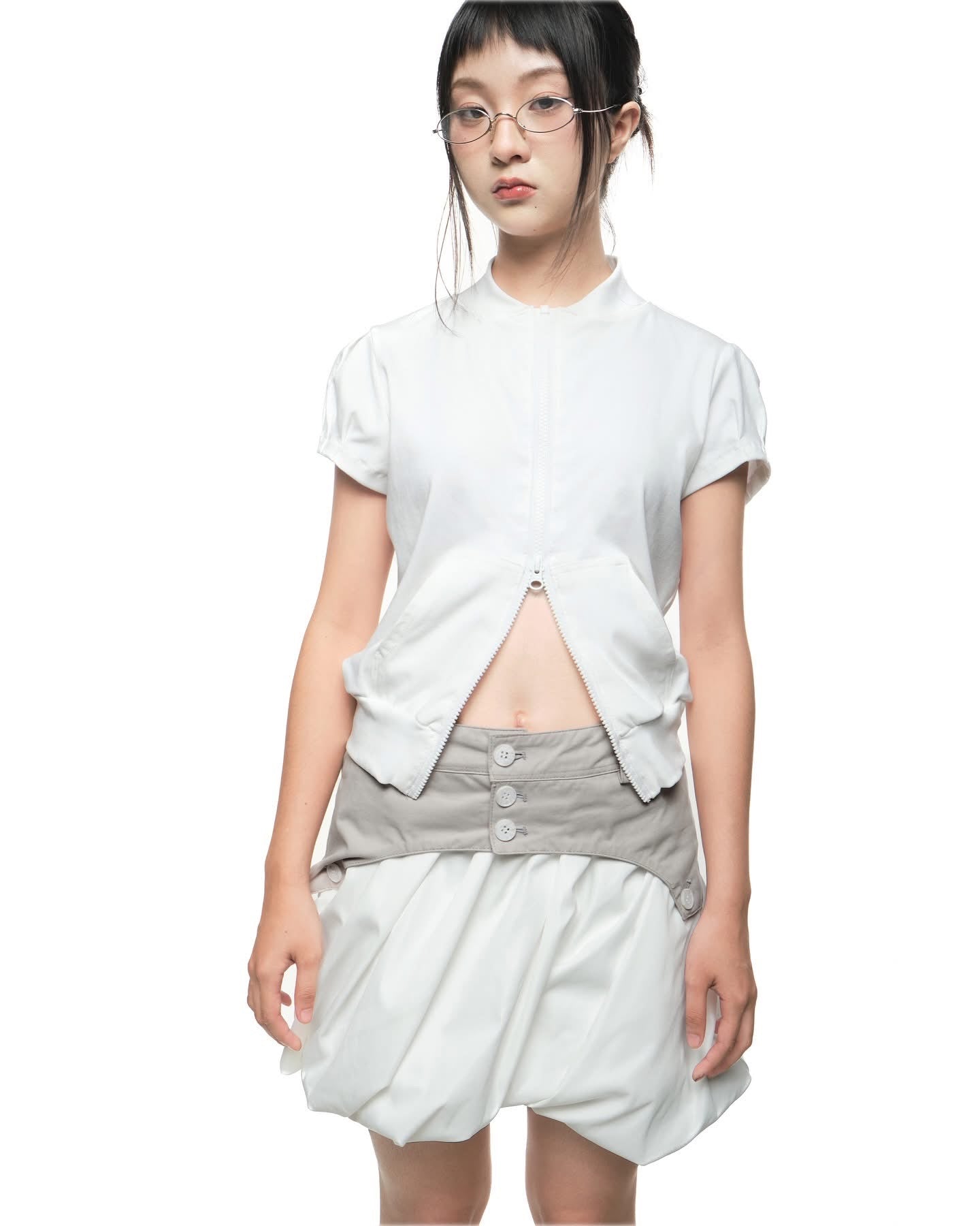 UYU Sakura Wing Zipper Top