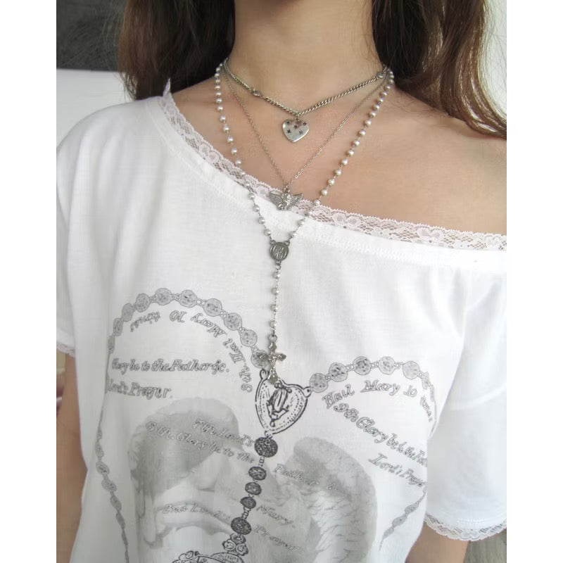 JanetStudio Off-shoulder Cross Top