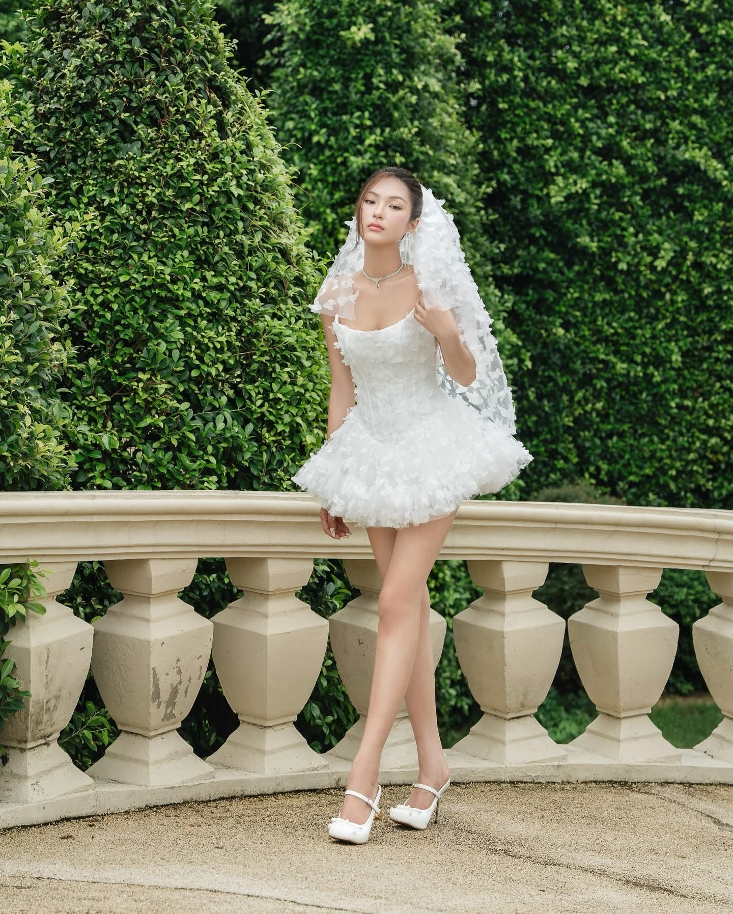 LANE Cì Swan Dress ( White )