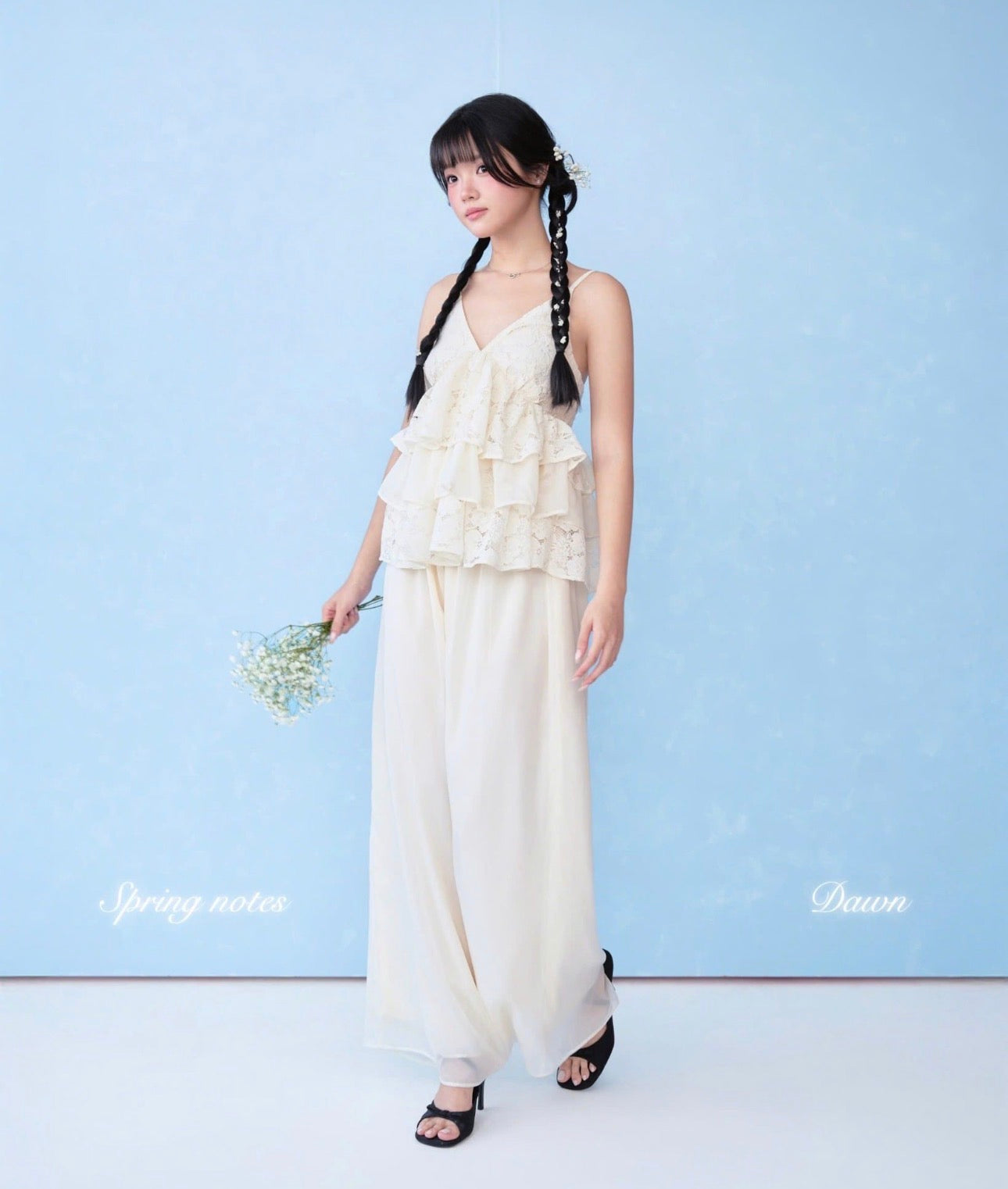 1998 Juni Lace Ruffle Top - Ready to dispatch in 48 hours