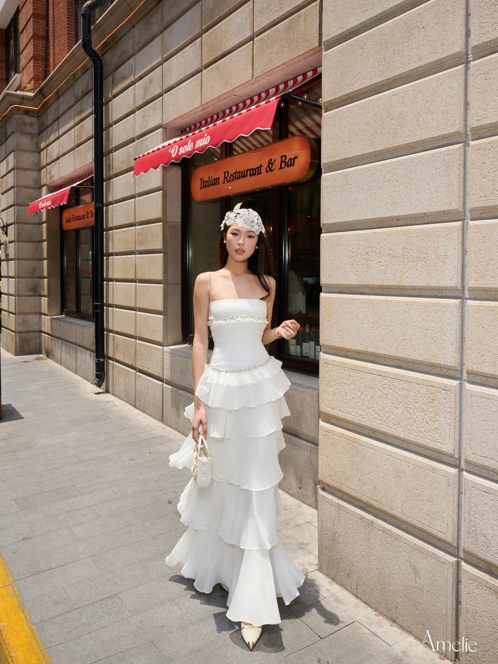 Amelie Marine Dress - Instock ready to dispatch in 48 hours