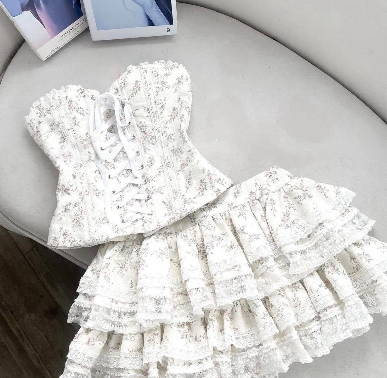 Hans Floral Coquette set - Ready to dispatch in 48 hours