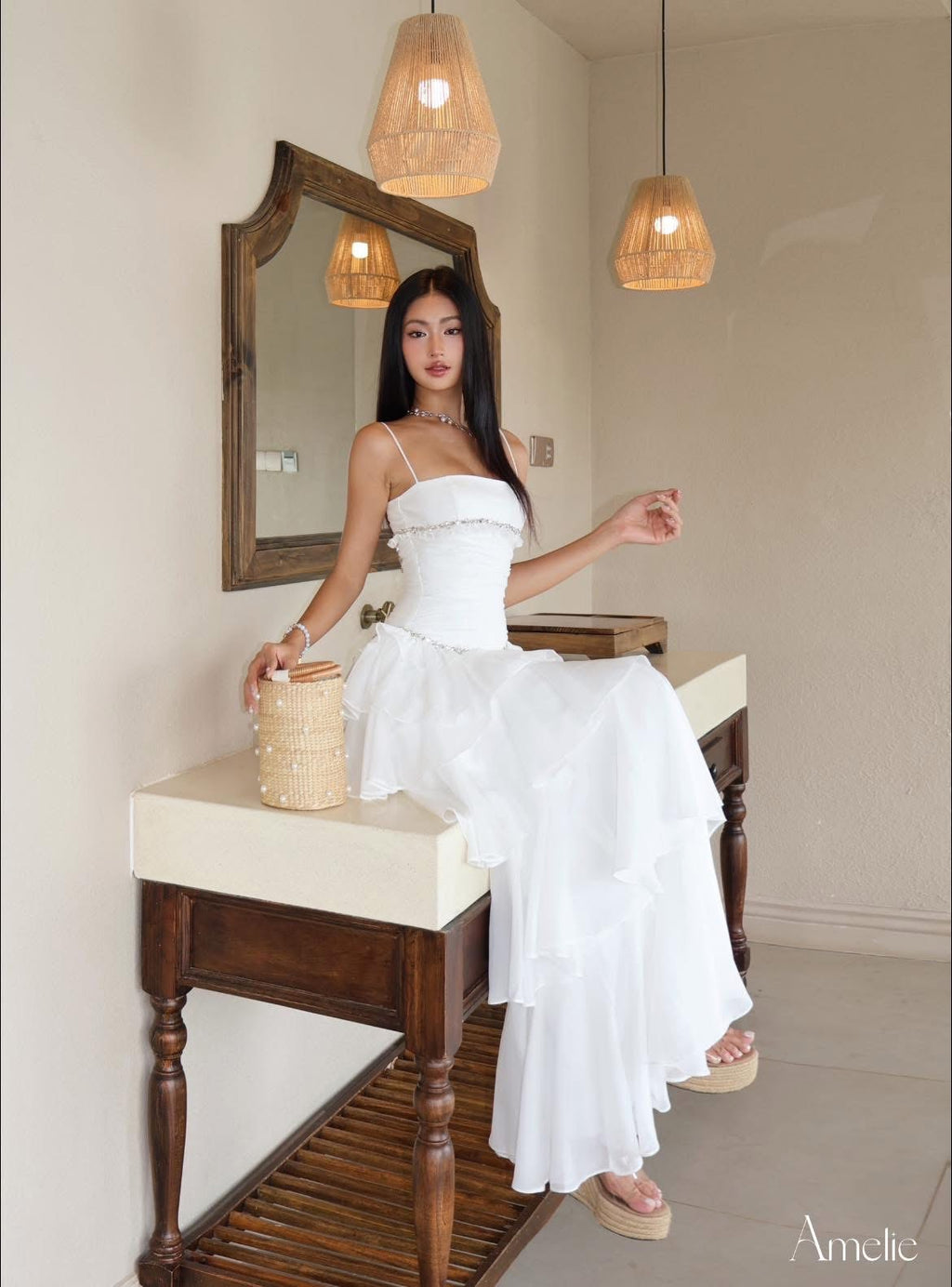 Amelie Marine Dress - Instock ready to dispatch in 48 hours