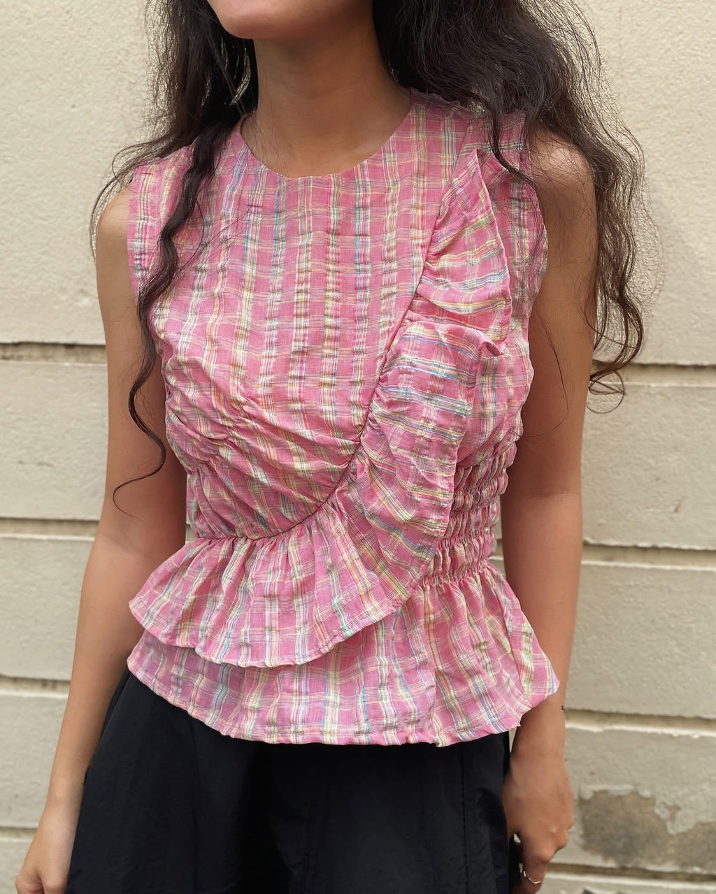 ProfileMoMo Pink Plaid Top