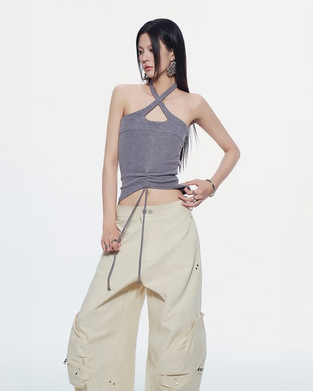BUNNYHILL CHERIE HALTER TOP (GREY)- READY FOR DISPATCH WITHIN 48 hours