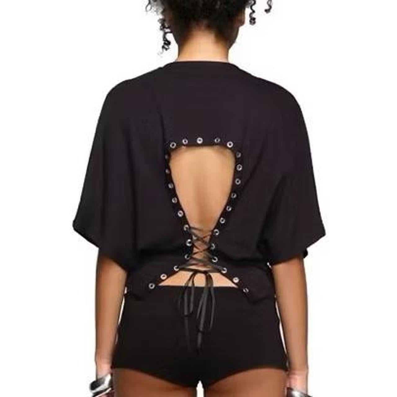 Backless Lace-Up Tee 