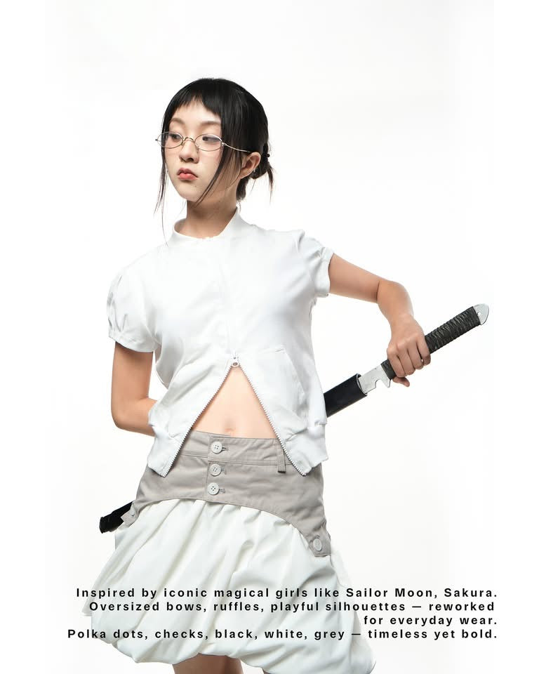 UYU Sakura Wing Zipper Top