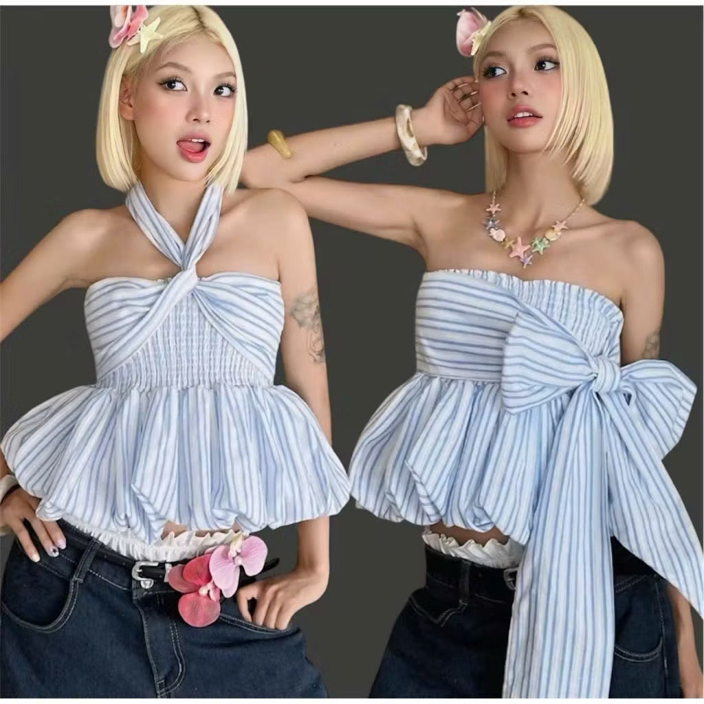 Navie Ning Ning Top (Striped Blue)