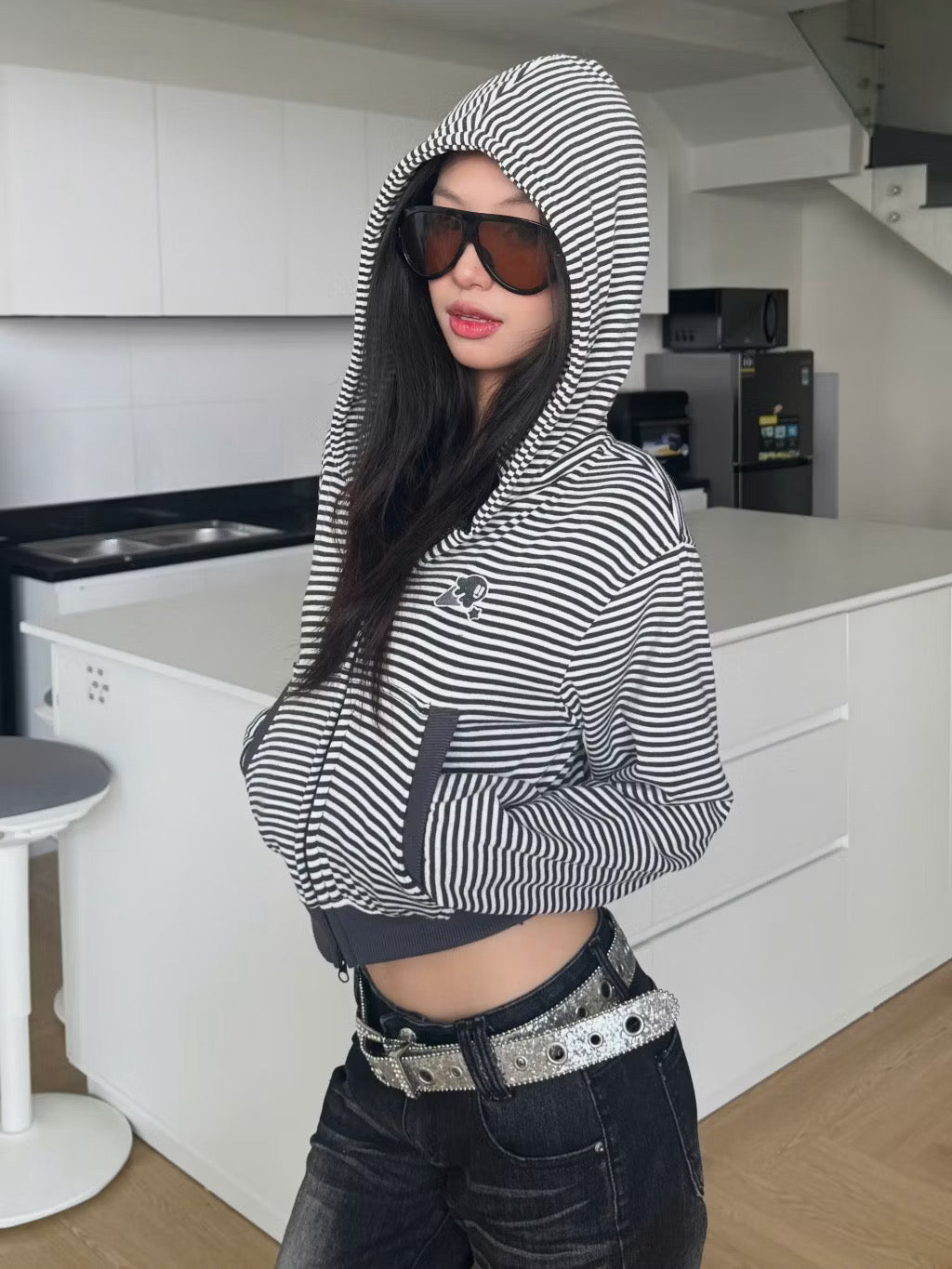 Calem.Club Hoodie Zip All Day Stripe
