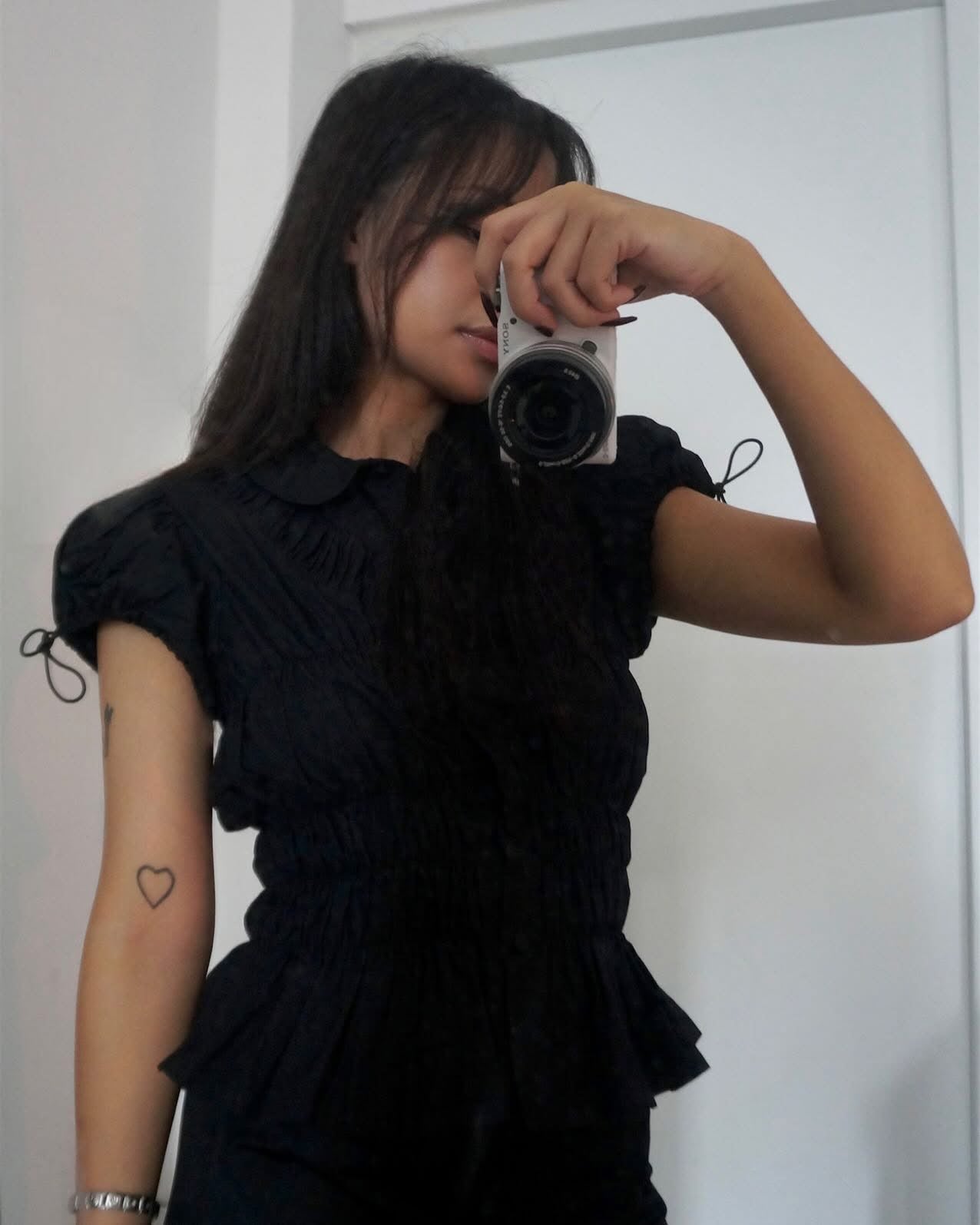 Milky Blouse Top ( Black )