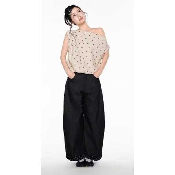 LollieStudio Black Mabel Pants Polka Dots