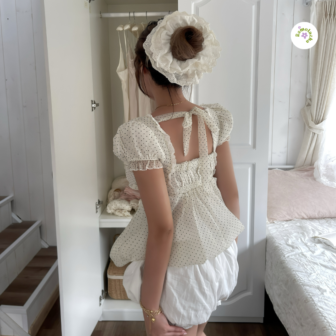 Lacey Top Polka Dots