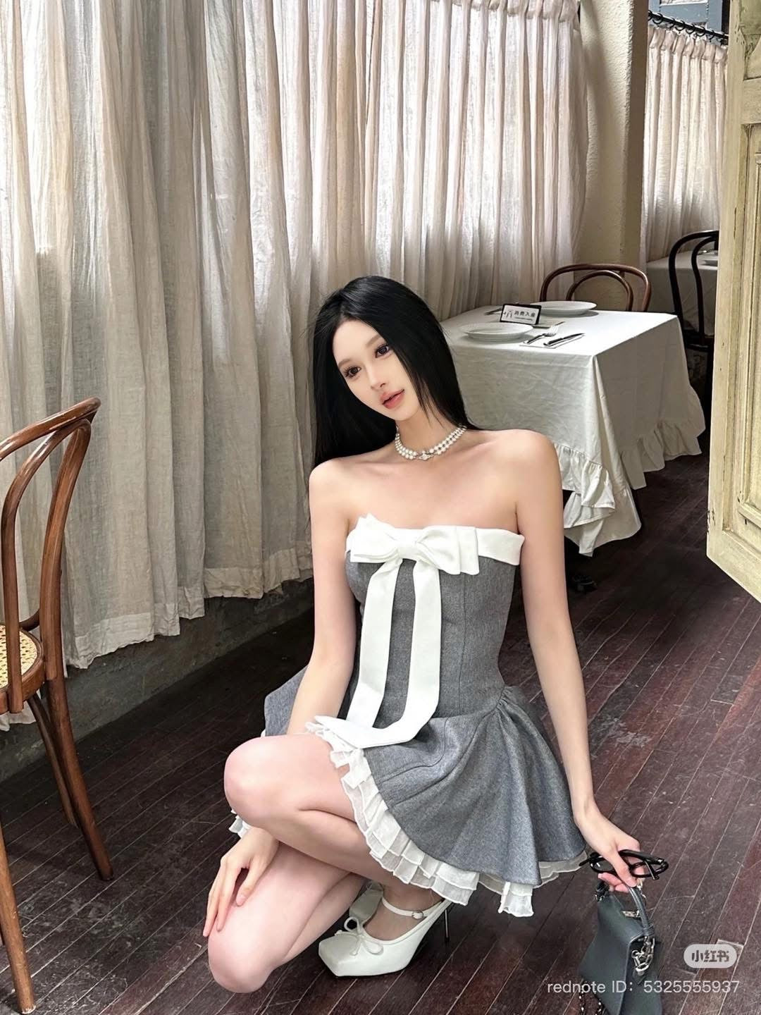 LANE CÌ Bunny Dress ( Grey )