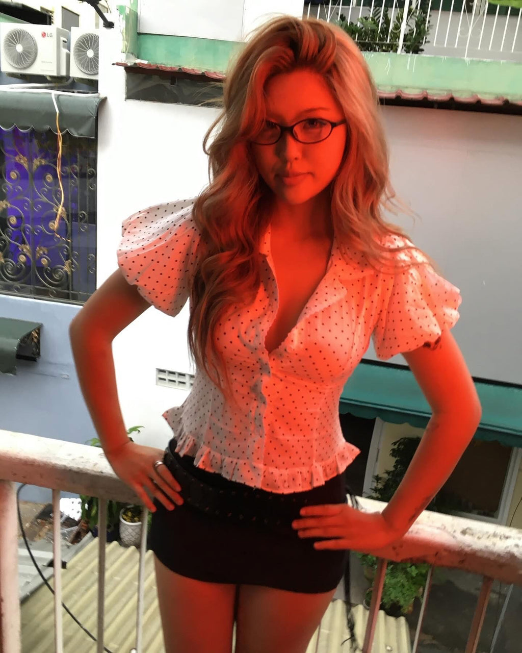 THELSTUDIOS Polka Dots Puff Sleev Top