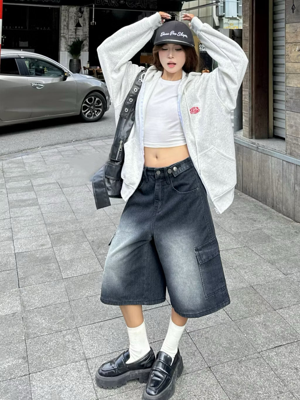 Bycamcam double buttons denim jean shorts