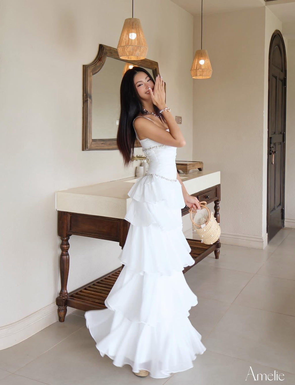 Amelie Marine Dress - Instock ready to dispatch in 48 hours