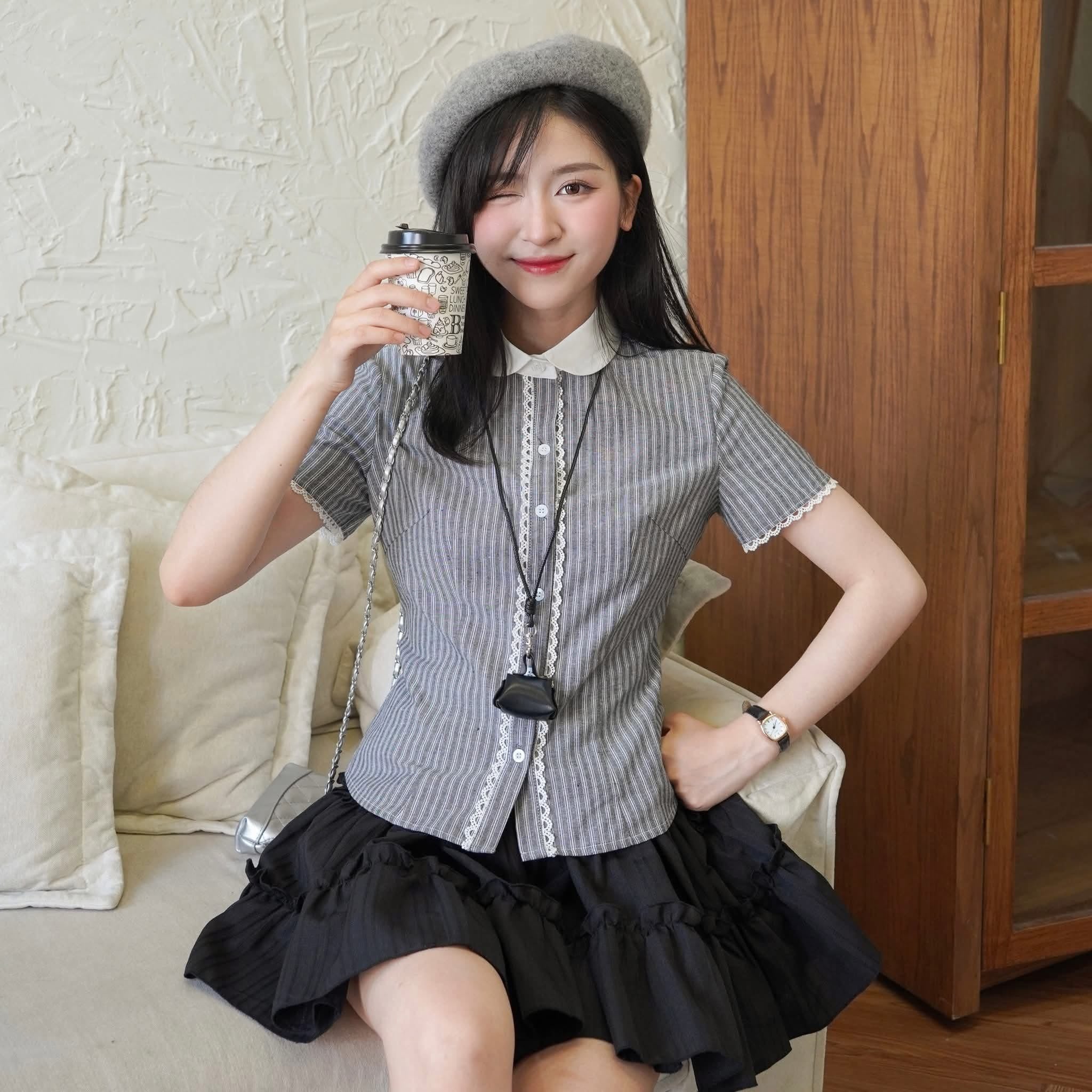 Hatdecloset Vintage Stripe Top - Ready to dispatch in 48 hours