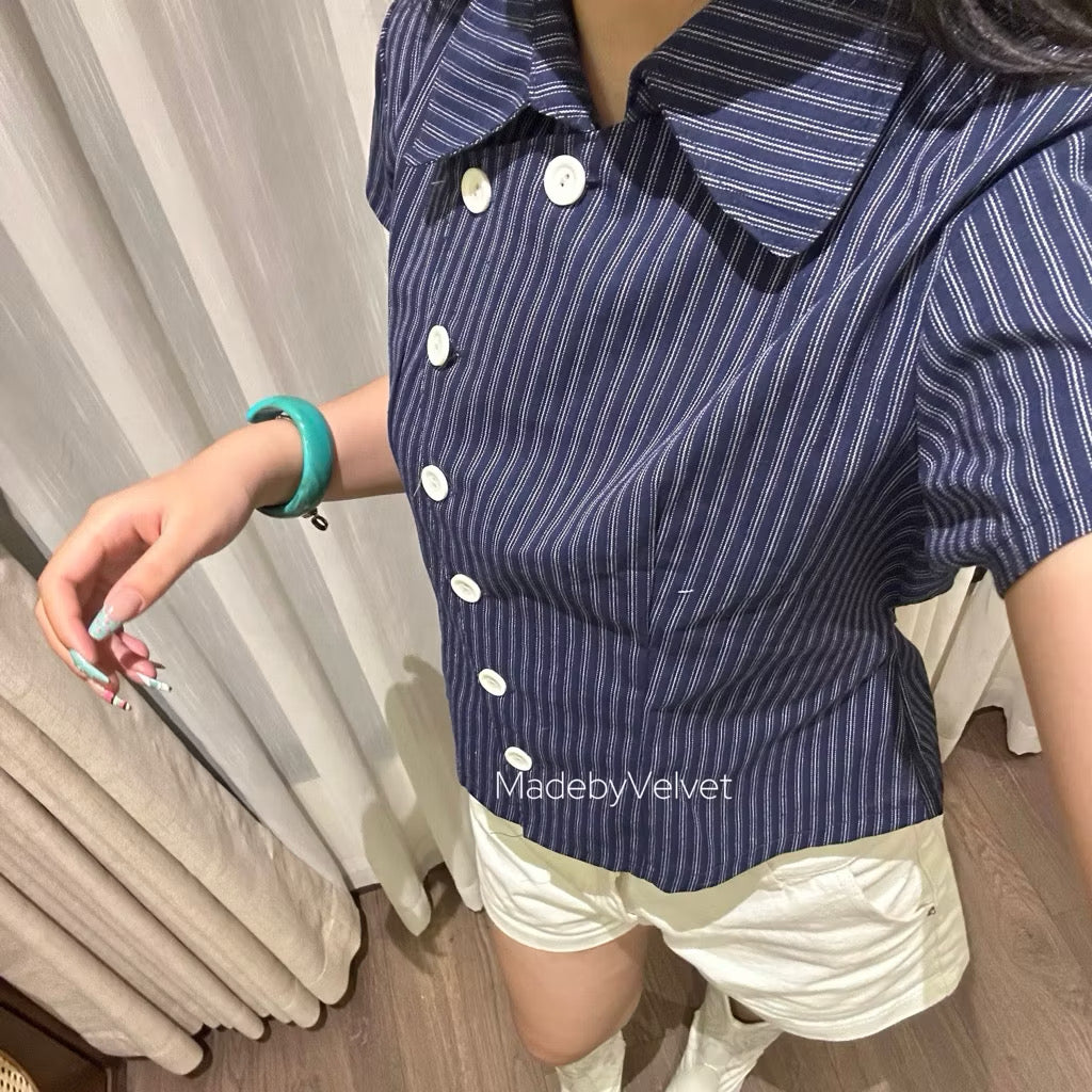 Velvet Navy Top