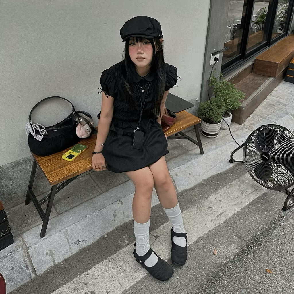 Milky Blouse Top ( Black )