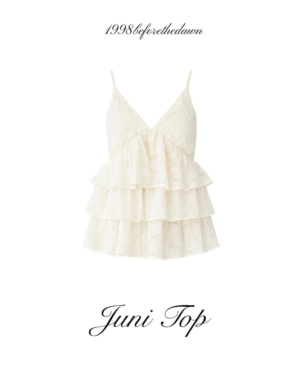 1998 Juni Lace Ruffle Top - Ready to dispatch in 48 hours