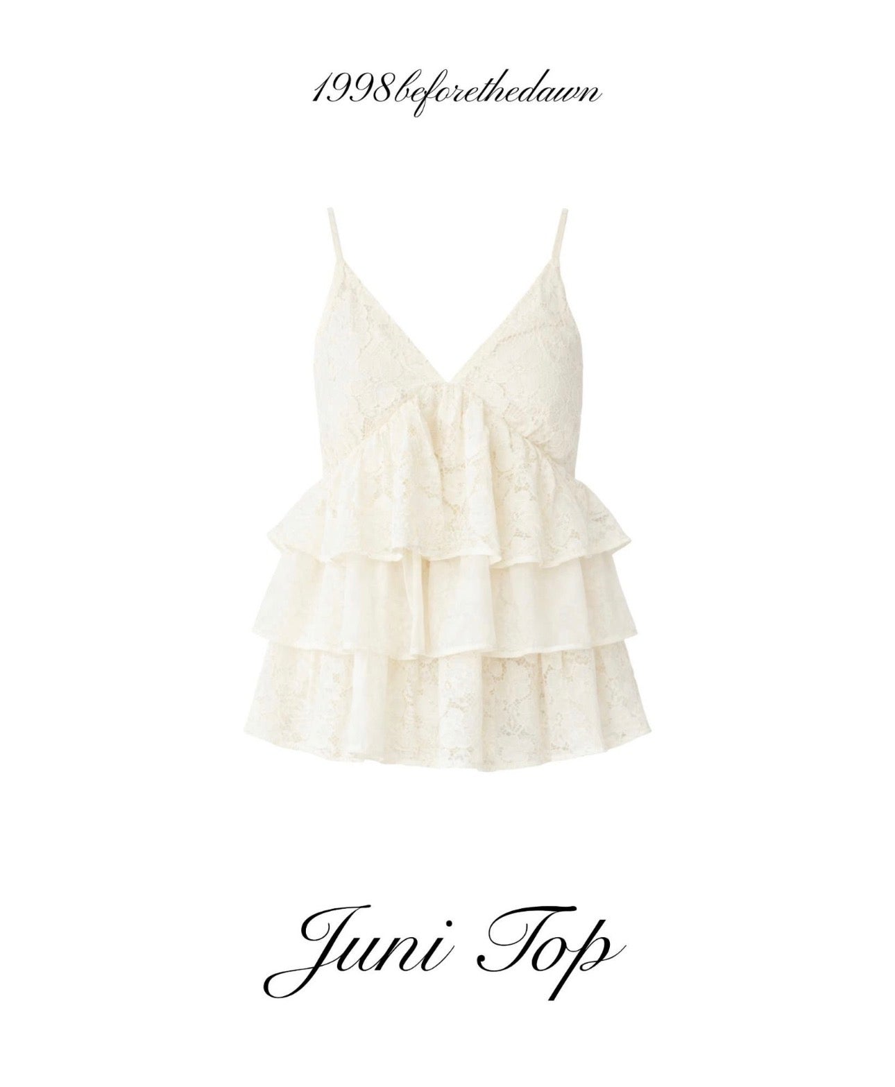 1998 Juni Lace Ruffle Top - Ready to dispatch in 48 hours