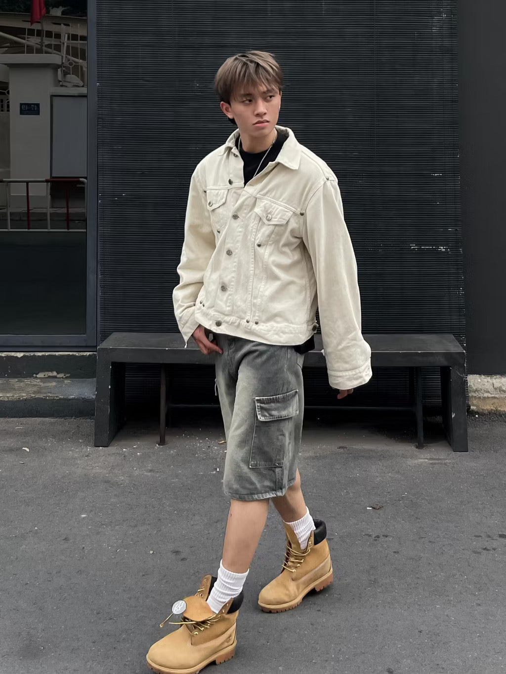 Bycamcam double buttons denim jean shorts
