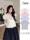 Navie 6 buttons babydoll tops