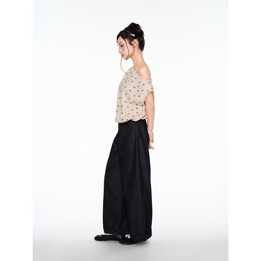 LollieStudio Black Mabel Pants Polka Dots