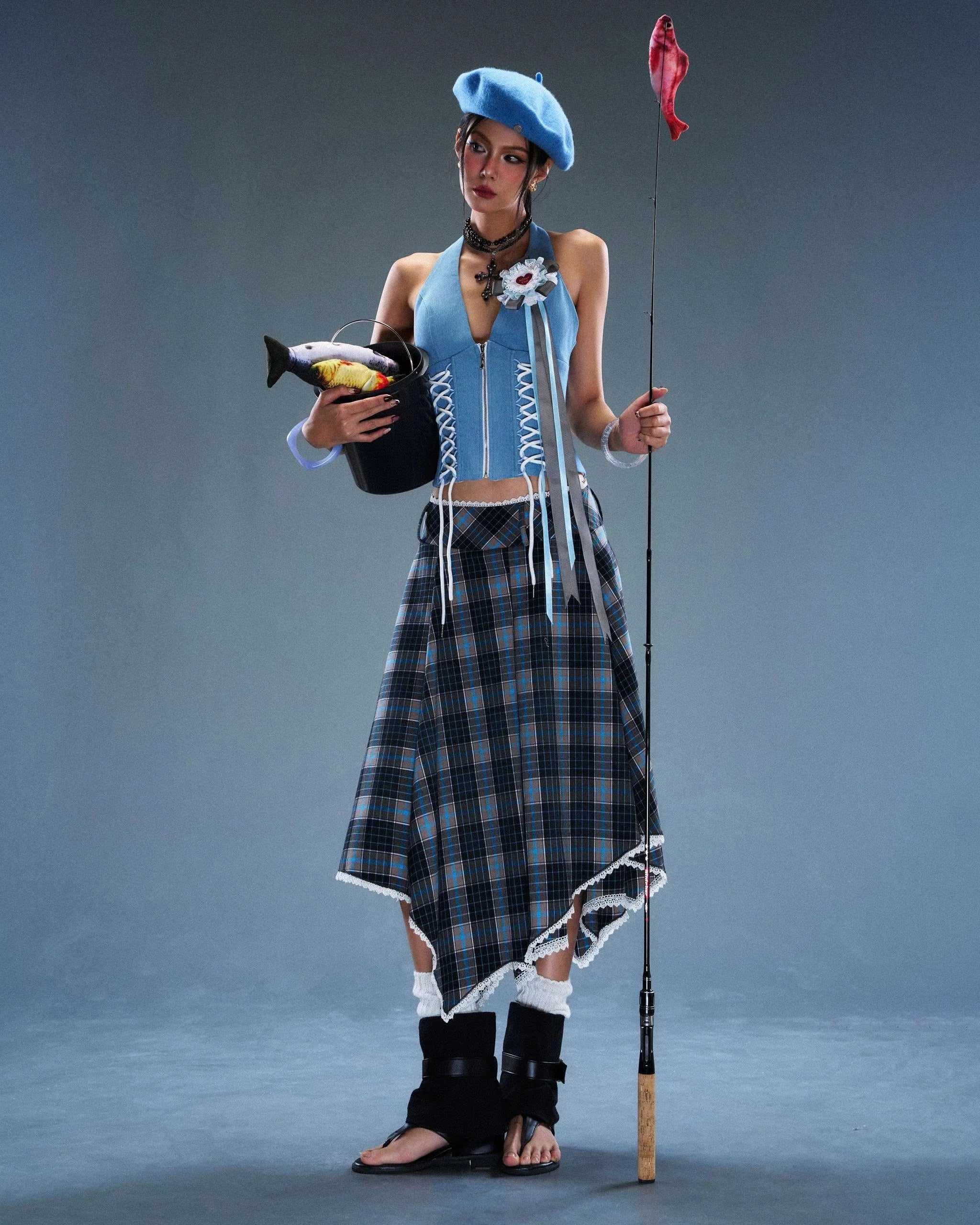 SODOPE Blue Bear Corset and Gambit Skirt