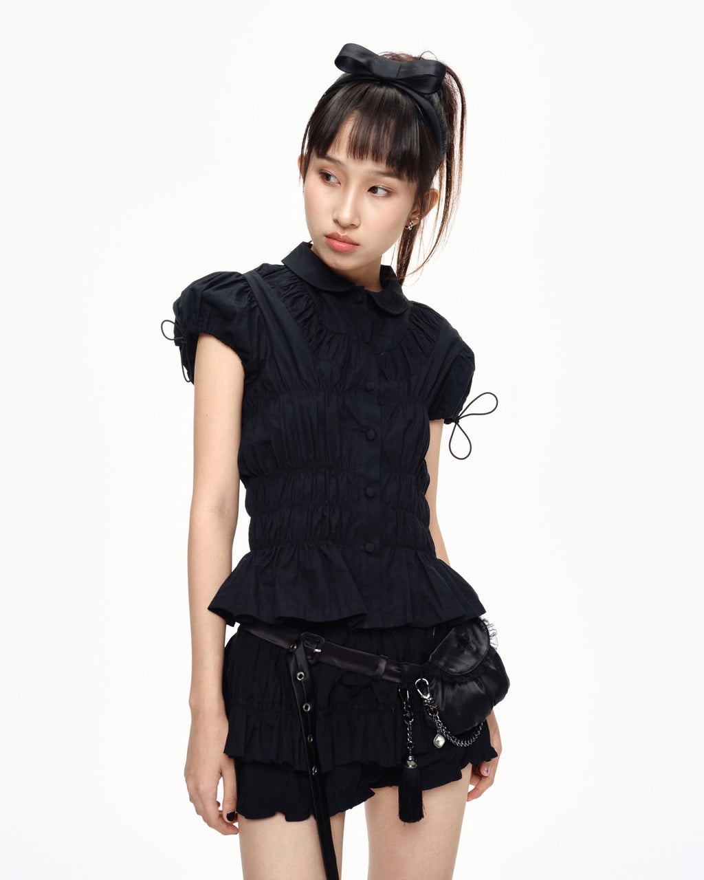 Milky Blouse Top ( Black )