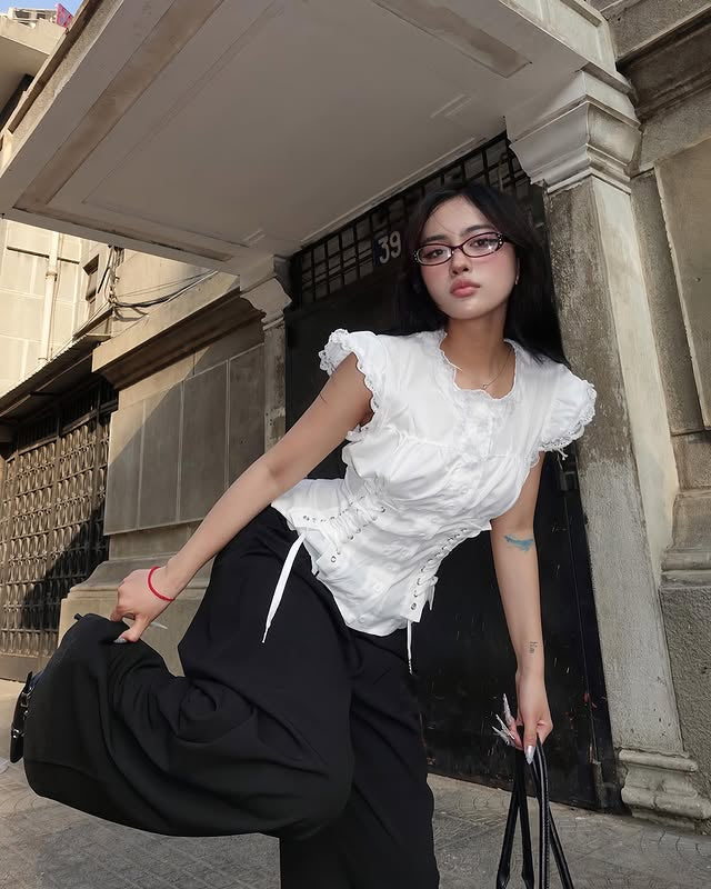 TheLStudios Y2k Lace Blouse