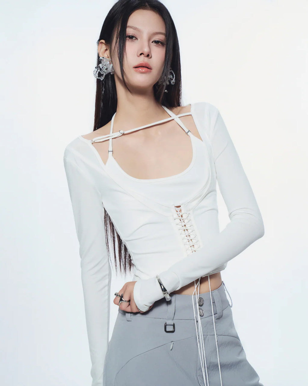 BISOU LONG SLEEVE TOP (White) - READY TO DISPATCH WITHIN 48 hours