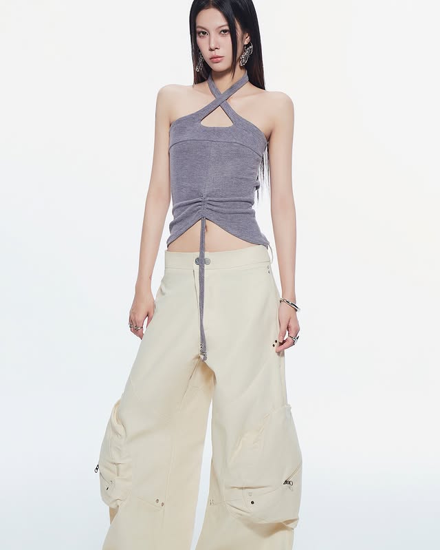 BUNNYHILL CHERIE HALTER TOP (GREY)- READY FOR DISPATCH WITHIN 48 hours