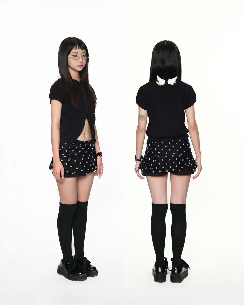 UYU Sakura Wing Zipper Top
