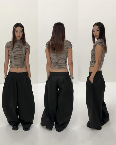 IUE “BLACK BAMBOO" BAGGY PANTS