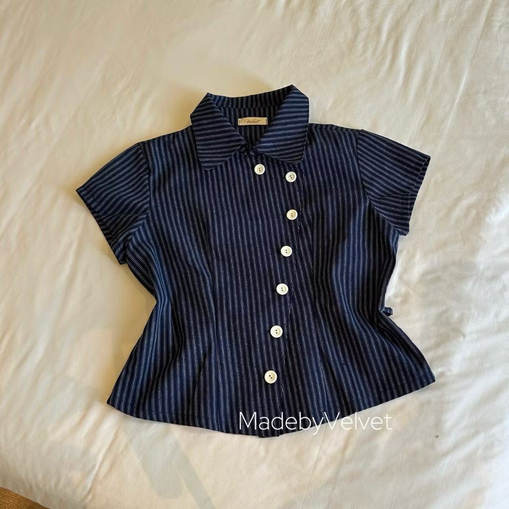 Velvet Navy Top