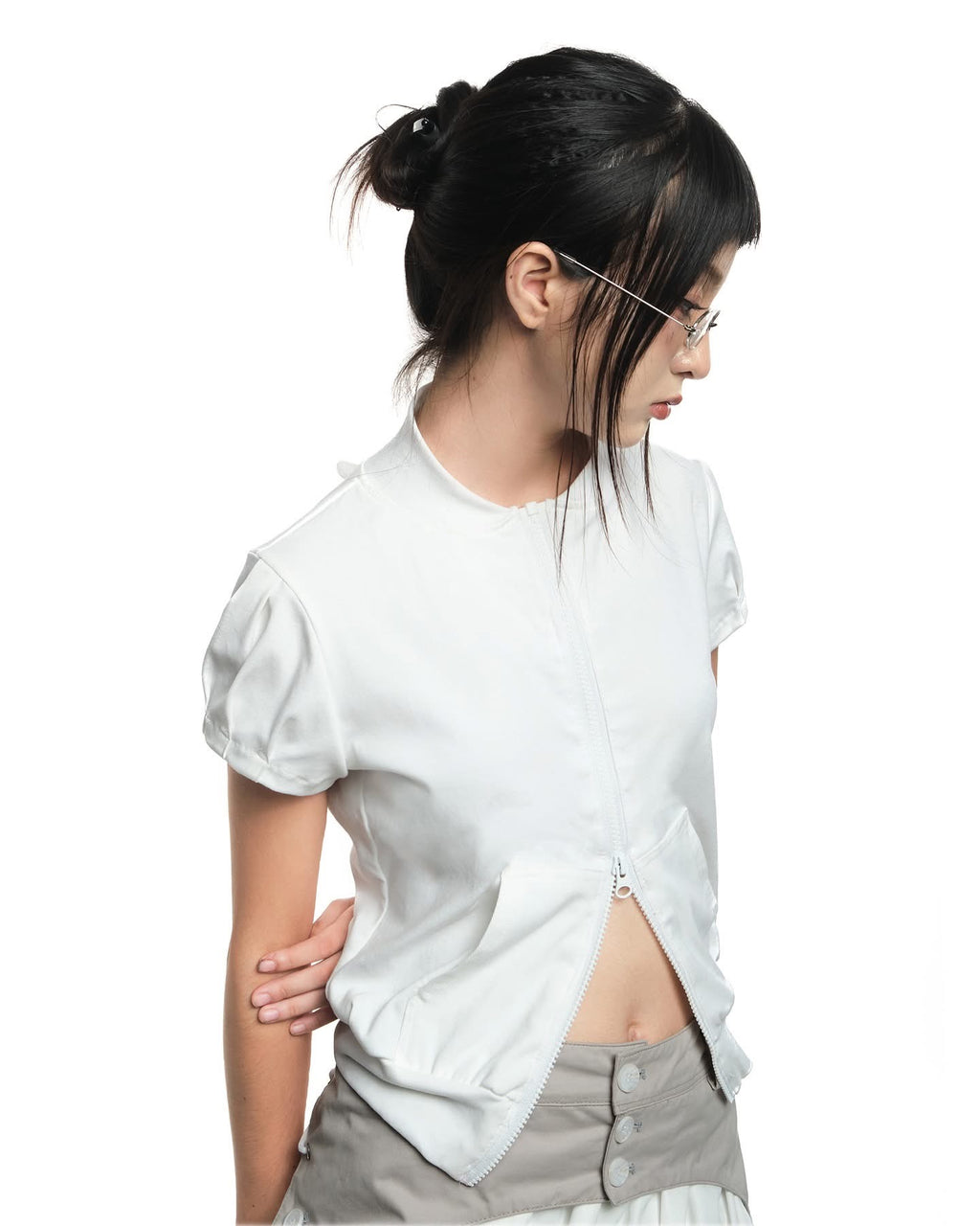UYU Sakura Wing Zipper Top