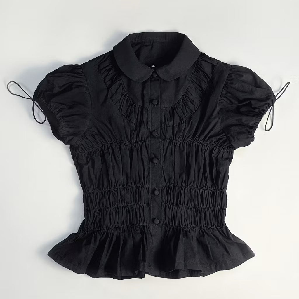 Milky Blouse Top ( Black )