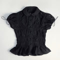 Milky Blouse Top ( Black )