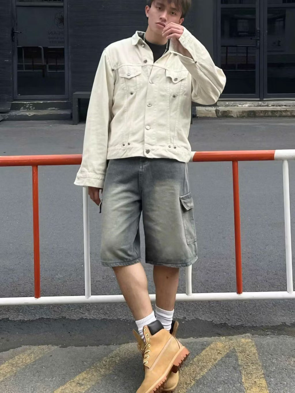 Bycamcam double buttons denim jean shorts