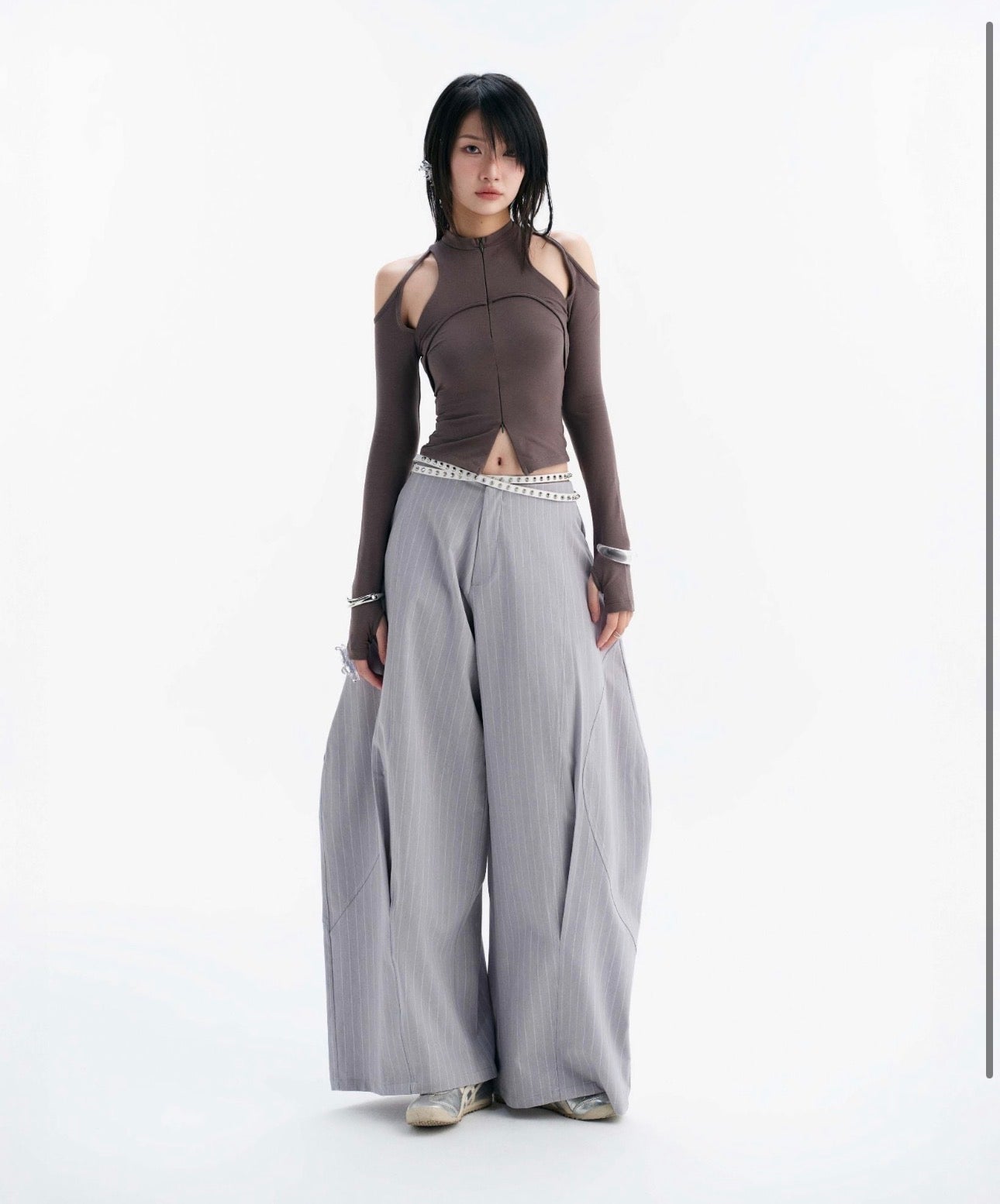 CASPIAN LONG SLEEVE TOP (Brown ) - Ready to dispatch in 48 hours