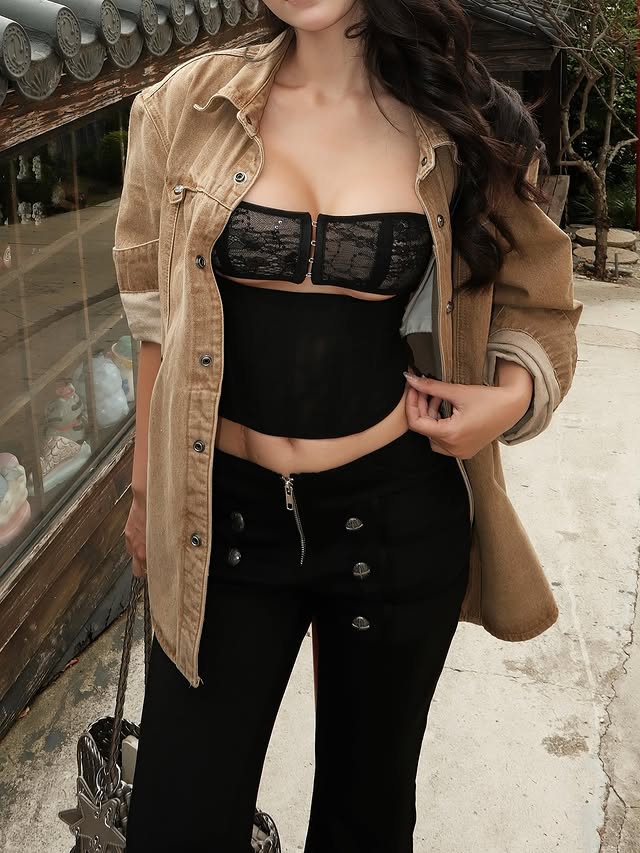 Elmer Corset Top (Black) - Ready to dispatch in 48 hours