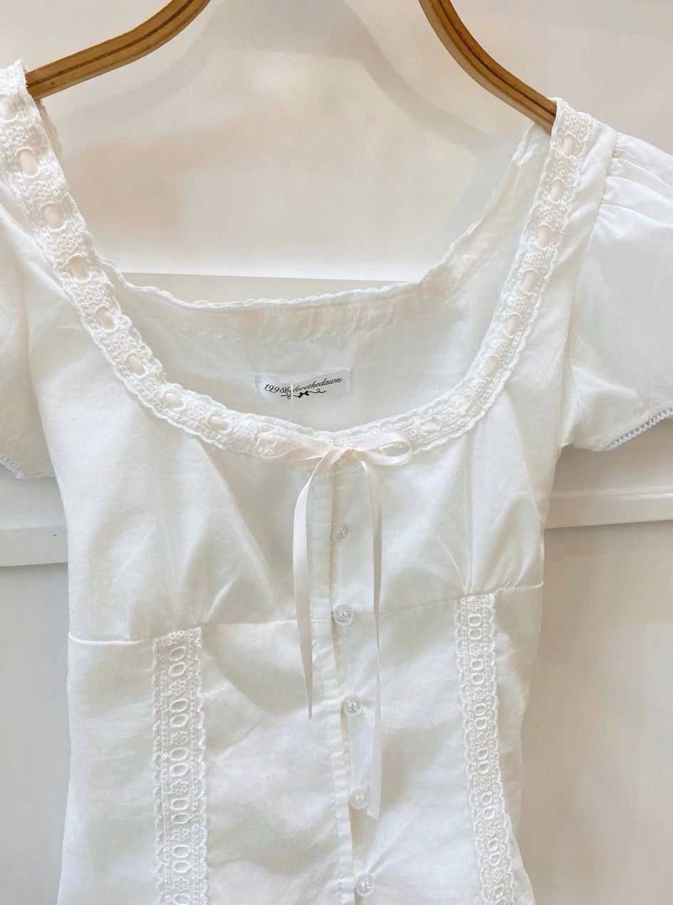 1998beforethedawn Navie White Top