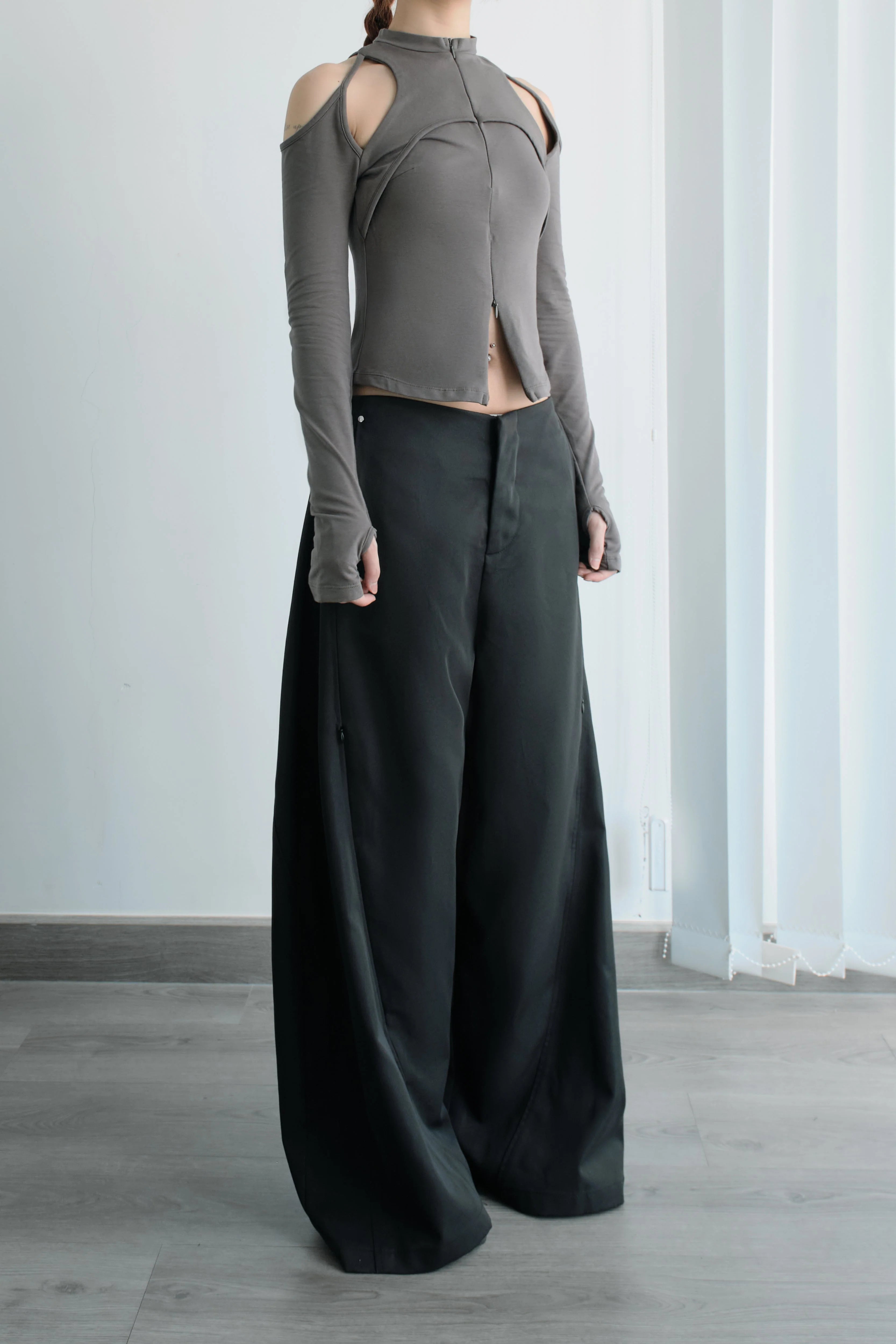 CASPIAN LONG SLEEVE TOP (Brown ) - Ready to dispatch in 48 hours
