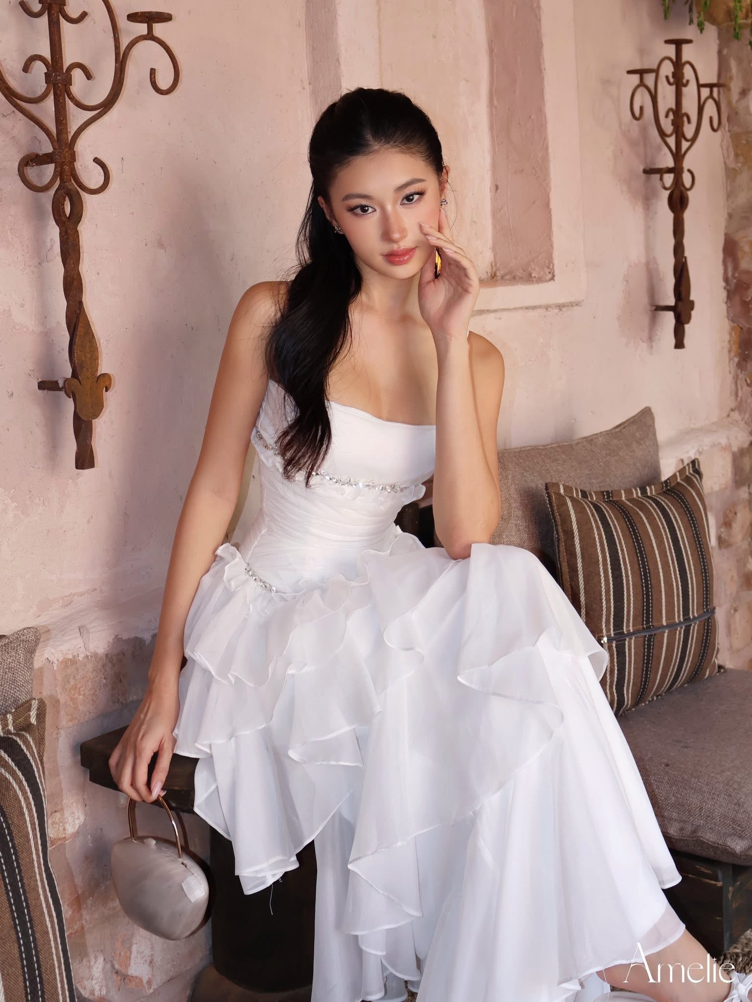 Amelie Marine Dress - Instock ready to dispatch in 48 hours