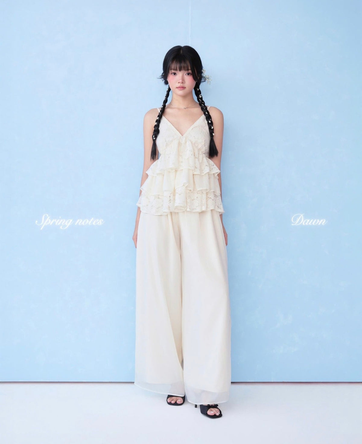 1998 Juni Lace Ruffle Top - Ready to dispatch in 48 hours