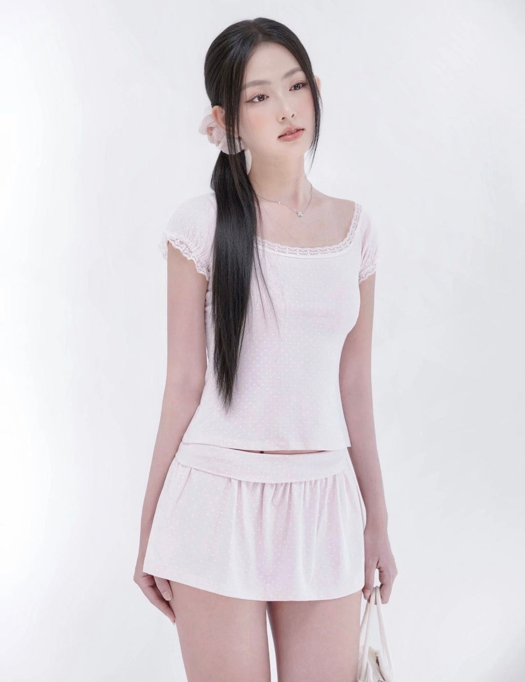 1998 Lindsey Pink Polka Dots Top - Ready to dispatch in 48 hours