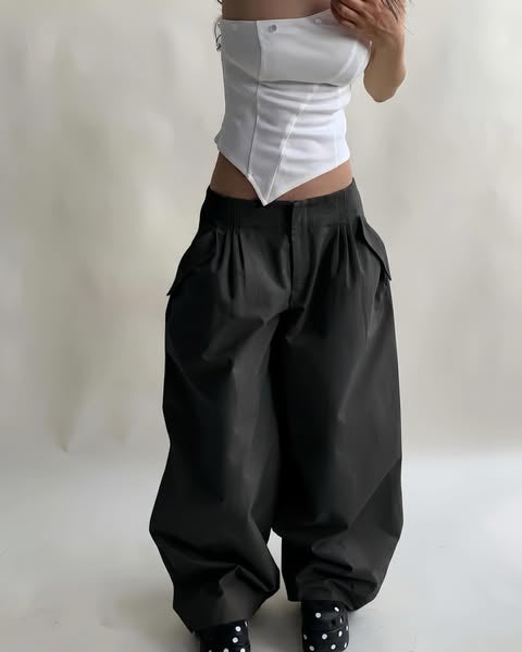 IUE “BLACK BAMBOO" BAGGY PANTS