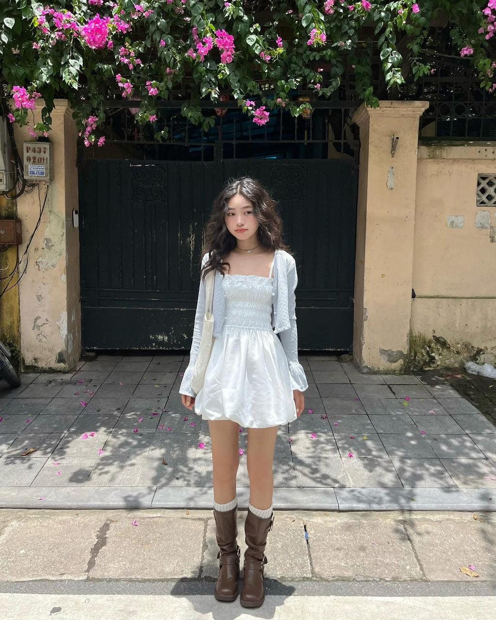 AREUM Aimee Dress + Nami Cardigan Set